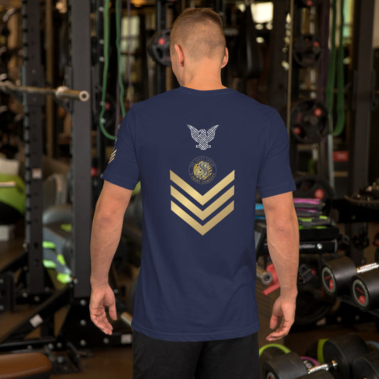 US Navy Petty Officer 1st Class with Gold Chevrons Tribute Tee